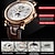 levne Mechanické hodinky-LIGE Muži mechanické hodinky Velký ciferník Módní Obchodní Wristwatch Tourbillon Zobrazení fáze měsíce Kalendář Chronograf Kožený řemínek Hodinky