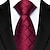 お買い得  メンズのネクタイ＆ボウタイ-クラシックストライプ男性ネクタイピンクグリーンブルーシルクネクタイセット男性用ハンカチカフス結婚式フォーマルネクタイ gfit 男性のための