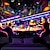 abordables Tapices de luz negra-Tapiz de luz negra UV reactivo que brilla en la oscuridad DJ bar concierto trippy brumoso naturaleza paisaje colgante tapiz pared arte mural para sala dormitorio