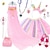 זול אביזרים לבובות-מתנת יום הולדת לילדים צעצוע גלימת גלימת חצאית מקל קסם נסיכת כתר סט משחק תפקידים מתנות לילדות בגילאי 4-6