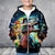 cheap Boy&#039;s 3D Outerwear-Boys 3D Dinosaur Hoodie Coat Outerwear Long Sleeve 3D Print Fall Winter Fashion Streetwear Cool Polyester Kids 3-12 Years Zip Hooded Outdoor Casual Daily Regular Fit