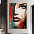 ieftine Picturi cu Oameni-artă de perete pictată manual pictura de față colorată artă de perete portret de femeie pictură pe pânză pictura abstractă pentru fată pictură în ulei decor artă decor pentru casă gata de agățat sau
