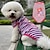 voordelige Hondenkleding-hond tank top eenvoudige streep tri kleur liefde hond t-shirt zomer huisdier kleding bibear teddy kattenkleding