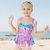voordelige Zwemkleding-Kinderen Voor meisjes Zwempak School Grafisch Actief Badpakken 7-13 jaar Zomer Blozend Roze