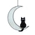 abordables Attrapeurs de rêves-1 attrape-soleil en forme de chat sur la lune en acrylique fabriqué à la main pour tentures de fenêtre en acrylique, décoration de chat mignon, cadeau de pendaison de crémaillère, décoration de scène,