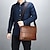 cheap Men&#039;s Bags-Men&#039;s Crossbody Bag Shoulder Bag Messenger Bag PU Leather Daily Holiday Zipper Adjustable Large Capacity Waterproof Solid Color Dark Brown Black Khaki