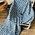 ieftine Pături-pătură de in în stil carouri albastru cu franjuri pentru canapea/pat/canapea/cadou, in natural spălat de culoare solidă, moale, respirabil, confortabil, fermă, decor boho