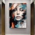 billiga Människomålningar-blunda kvinna porträtt väggkonst handmålad abstrakt flicka måla heminredning måla färgglada färger bild ansiktskonst för heminredning ingen ram