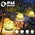 abordables Luces de camino y linternas-Luces solares de jardín de Navidad decoración al aire libre 20 LED luces de bola solares de vidrio agrietado de colores para caminos de patio decoración de césped al aire libre