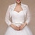 cheap Bridal Wraps-Shawls Women&#039;s Wrap Bolero Elegant Bridal 3/4 Length Sleeve Lace Wedding Wraps With Flower For Wedding Spring &amp; Summer