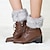 abordables calcetines caseros-Calcetines y botas aislantes de felpa con puños de estilo corto para mujer, protectores de piernas de lana tejida, otoño e invierno
