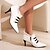 cheap Women&#039;s Heels-Women&#039;s Heels Oxfords Brogue Plus Size Vintage Shoes Party Office Daily Color Block Winter Button Kitten Heel Pointed Toe Elegant Sexy Casual Faux Leather Black White Red
