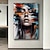 billiga Människomålningar-blunda kvinna porträtt väggkonst handmålad abstrakt flicka måla heminredning måla färgglada färger bild ansiktskonst för heminredning ingen ram