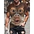 abordables novedad divertida sudaderas con capucha y camisetas-Gracioso Animal T-Shirt Anime Estampado 3D Gracioso Estilo callejero Para Hombre Adulto Impresión 3D