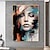 halpa Ihmisiä kuvaavat taulut-sulje silmät nainen muotokuva seinätaide käsinmaalattu abstrakti tyttö maalaus kodin sisustus maalaus värikkäät värit kuva kasvotaide kodin sisustukseen ilman kehystä