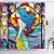 cheap Shower Curtains-Stained Glass Mermaid Bathroom Deco Shower Curtain with Hooks Bathroom Decor Waterproof Fabric Shower Curtain Set with12 Pack Plastic Hooks