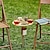 cheap Barware-Outdoor Wine Table,Round Folding Wine Table,Wooden Picnic Camping Table Beach Table ,Champagne Picnic Table for Outdoors Park Lawn Beach Picnic Wine Glass Holder Travel