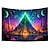 cheap Blacklight Tapestries-Blacklight Tapestry UV Reactive Glow in the Dark Glow Party Neon Trippy Misty Pyramid Egypt Hanging Tapestry Wall Art Mural for Living Room Bedroom