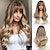 cheap Synthetic Trendy Wigs-Ombre Blonde Wigs with Bangs Long Curly Wig for Women Blonde Long Wavy Wig Synthetic Hair Wig for Party Cosplay Daily Use 24IN