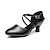 cheap Ballroom Shoes &amp; Modern Dance Shoes-Women&#039;s Modern Shoes Party Evening Prom Practice Comfort Shoes Heel Solid Color High Heel Round Toe Buckle Adults&#039; Dark Red Black Almond