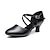 abordables Zapatos de salón y de baile moderno-Mujer Zapatos de Baile Moderno Fiesta Fiesta de baile Entrenamiento Zapatos Confort Tacones Alto Un Color Tacón alto Dedo redondo Hebilla Adulto Rojo Oscuro Negro Almendra