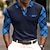 cheap Men&#039;s Button Up Polos-Men&#039;s 3D Print Cable Knit Polo Golf Polo Casual Daily Long Sleeve Turndown Polo Shirts Black White Fall &amp; Winter S M L Micro-elastic Lapel Polo