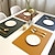 Χαμηλού Κόστους Placemats &amp; Coasters &amp; Trivets-σουπλά βινυλίου αδιάβροχο pu δέρμα ανθεκτικό στη θερμότητα τραπέζι τραπεζαρίας θέση τραπεζιού πιάτο χαλάκι Χριστουγεννιάτικη διακόσμηση φθινοπωρινά πατάκια τραπεζιού κουζίνας εσωτερικού χώρου