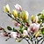 abordables Flores artificiales-1 flor artificial de simulación de magnolia, adorno de mesa, flor decorativa de plástico, decoración del hogar de primavera, decoración de la oficina en el hogar, decoración de celebración, decoración de jardín al aire libre