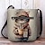 cheap Graphic Print Bags-Women&#039;s Crossbody Bag Shoulder Bag Fluffy Bag Polyester Shopping Daily Holiday Print Large Capacity Lightweight Durable Cat Pink Blue Khaki