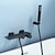 cheap Waterfall-Modern White Gold Black Bathtub Faucet, Contemporary Wall Mount Shower Wand Bath Shower Mixer Taps for Bathroom Hotel Farmhouse Camper, Ceramic Valve Insides