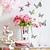 お買い得  結婚式の装飾-6 ピース/セット バレンタインデー ステッカー 3D 3 層蝶 バレンタインデー デコレーション ベッドルーム リビングルーム ウォールステッカー グラデーション ゴールド グリッター カラフルな蝶。