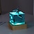 billige Dekorative lys-marine harpiks hval knølhval 5 cm/2 tommer kube ornament lysende mini nattlys bursdag julegave