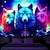 cheap Blacklight Tapestries-Blacklight Tapestry UV Reactive Glow in the Dark Wolves Animal Trippy Misty Nature Landscape Hanging Tapestry Wall Art Mural for Living Room Bedroom