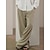 cheap Luxury Linen Pants-Men&#039;s 40% Linen Pants Trousers Baggy Beach Pants Black Brown Elastic Drawstring Design Front Pocket Solid Color Comfort Soft Yoga Daily Fashion Streetwear