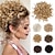 cheap Chignons-Gray Messy Bun Hair piece for Women Elastic Drawstring Loose Wave Large Curly Bun Messy Bun Scrunchie Synthetic Hair Bun Hair Extensions curly Hair Pieces for Women Daily Use