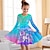 cheap Girl&#039;s 3D Dresses-Girls&#039; 3D Unicorn Rainbow Dress Pink Long Sleeve 3D Print Fall Winter Sports &amp; Outdoor Daily Holiday Cute Casual Beautiful Kids 3-12 Years Casual Dress A Line Dress Above Knee Polyester Regular Fit