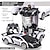 cheap RC Vehicles-Remote Control Car - Transform , One Button Deformation to Robot with Flashing Light, 2.4Ghz 1:18 Scale Transforming Police Boys Kids Toys Gift with 360 Rotating Drifting