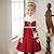 cheap Party Dresses-Kids Girls&#039; Dress Solid Color Long Sleeve School Wedding Ruched Princess Beautiful Polyester Knee-length White Dress Flower Girl&#039;s Dress Spring Fall Winter 3-12 Years Red