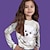 Недорогие 3d футболки для девочек-Девочки 3D С собакой Футболка Рубашка Длинный рукав 3D печать Осень Зима Активный Мода Симпатичные Стиль Полиэстер Дети 3-12 лет Вырез под горло на открытом воздухе Повседневные Стандартный