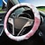 cheap Steering Wheel Covers-Cow Pattern Plush Car Steering Wheel Cover Without Inner Ring Elastic Elastic Band Car Handle Cover Car Accessories Women