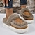 cheap Women&#039;s Slippers &amp; Flip-Flops-Men&#039;s Women&#039;s Slippers Fuzzy Slippers Fluffy Slippers House Slippers Daily Indoor Solid Color Winter Flat Heel Round Toe Casual Comfort Minimalism Faux Fur Loafer Beige Gray