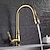 cheap Pullout Spray-Kitchen Sink Mixer Faucet with Pull Out Sprayer, High Arc Brass Silver/Coffee Single Handle One Hole Oil-rubbed Bronze Pull Down Tall Kitchen Taps with Hot and Cold Water Hose