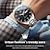 זול שעונים מכאניים-OLEVS גברים שעון מכני מינימליסטי פאר ספורטיבי עסקים לוח שנה שבוע תאריך עמיד במים זמן עולמי פְּלָדָה שעון