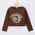 cheap Tees &amp; Blouses-Kids Girls&#039; T shirt Letter Outdoor Long Sleeve Crewneck Daily 7-13 Years Fall Brown