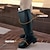 رخيصةأون أحزية بوت نسائية-نسائي كتب أحذية العجل واسعة قياس كبير الأماكن المفتوحة عمل مناسب للبس اليومي لون الصلبة الشتاء كتلة كعب كعب متوسط أمام الحذاء على شكل دائري أنيق عتيق موضة جلد ظبي سستة أسود 3 سم أسود 5 سم