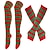رخيصةأون أزياء الكرنفال-2 قطعة جوارب مخططة فوق الركبة وقفازات دافئة طويلة الذراع مجموعة جوارب الكريسماس النسائية Y2K إكسسوارات عيد الميلاد الرجعية ماردي غرا