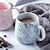 זול ספלים וכוסות-1 יחידה כוס קפה מבודדת בדוגמת שיש נורדי עם קצה מוזהב - ספל קרמי יצירתי לזוגות