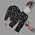 abordables Pijamas-Mirada familiar Pijamas Graphic Caricatura Hogar Estampado Negro Blanco Rojo Manga Larga Trajes de mamá y yo Activo Trajes a juego