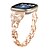 baratos Pulseiras de relógio Fitbit-Pulseira de Smartwatch Compatível com Fitbit Versa 4, Sense 2, Versa 3, Sense Aço Inoxidável Relógio inteligente Alça Feminino Purpurina Cristal Pulseira de joias Substituição Pulseira