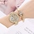 ieftine Ceasuri Quartz-5 bucăți/set ceasuri cu stras leopard pentru femei bijuterii ceasuri sofisticate și elegante pentru femei ceasuri unice pentru femei